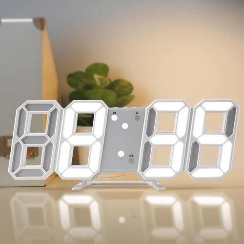3D LED Digital Alarm Clock | Wall & Table Electronic Clock with Calendar & Thermometer