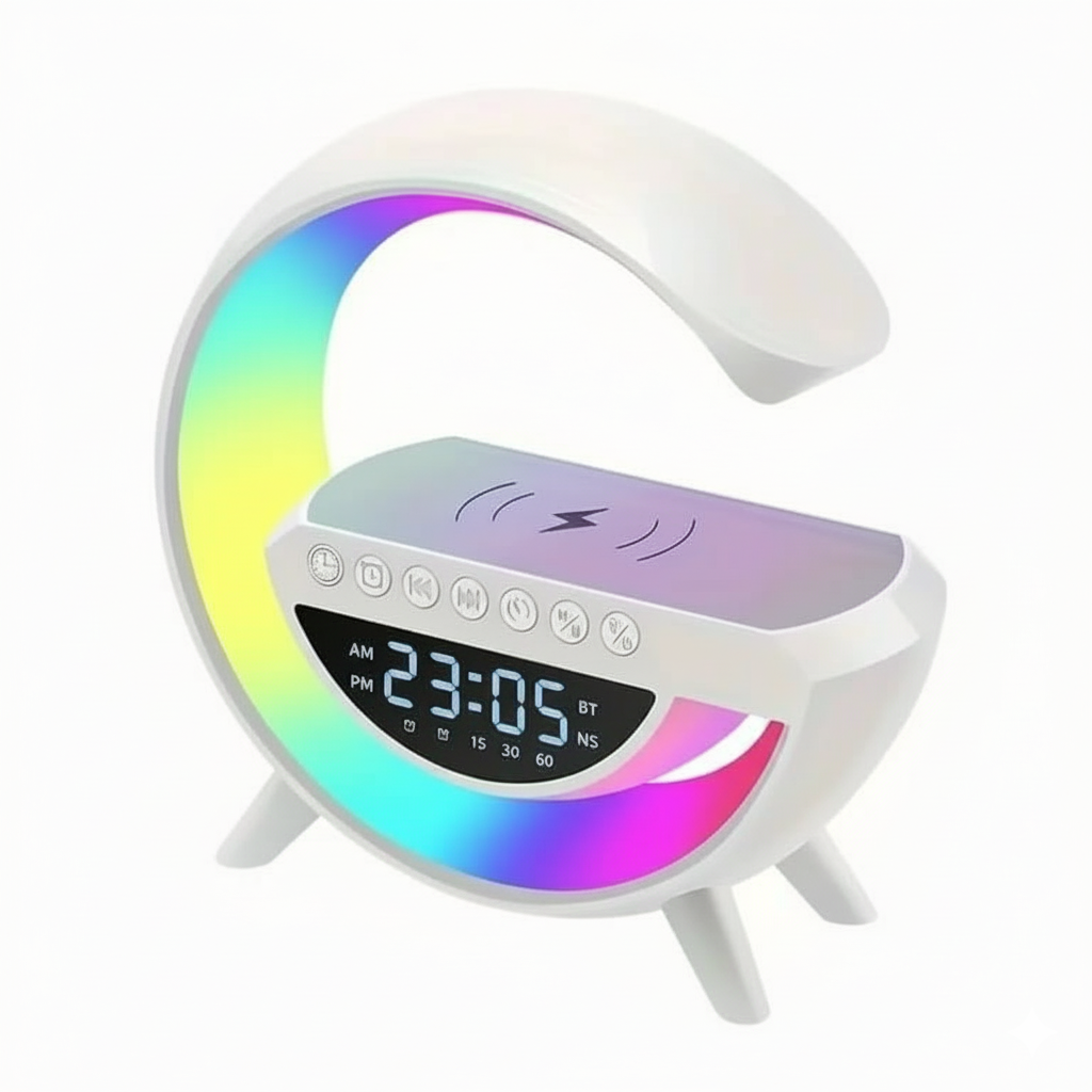 Multi-functional LED Clock Speaker BT-3401 | Wireless Charging, Bluetooth MP3 & Night Light