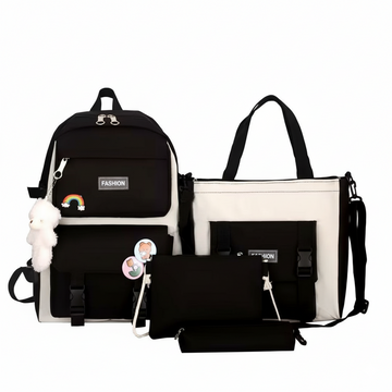 4 Pcs Nylon Bag Set for Girls - Stylish & Durable
