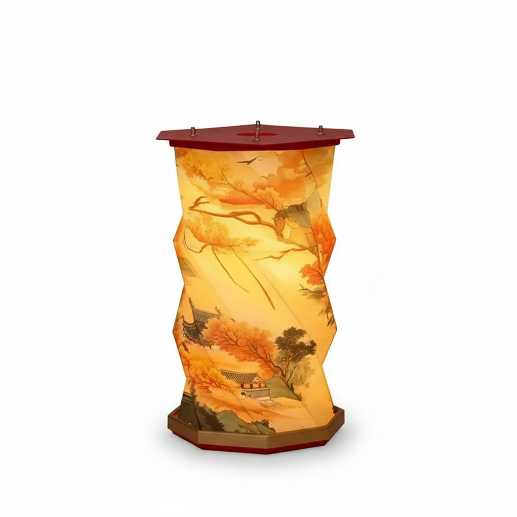 Portable Folding Wooden Table Lamp