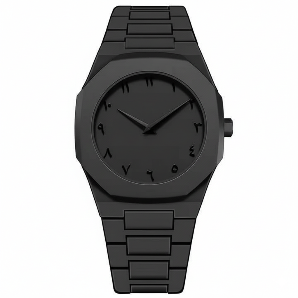 Black Aura Quartz Watch – Stylish Analog Watch for Men & Boys