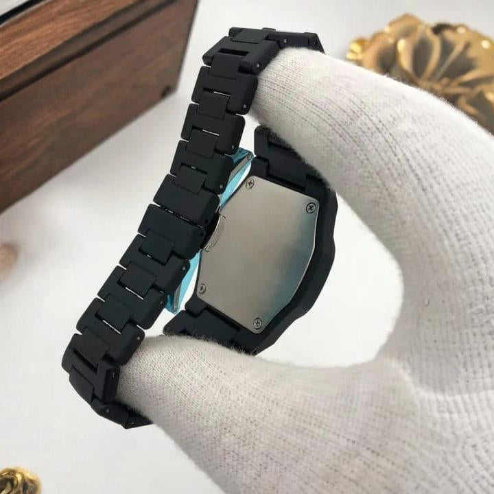 Black Aura Quartz Watch – Stylish Analog Watch for Men & Boys