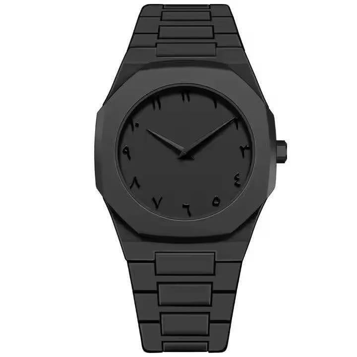 Black Aura Quartz Watch – Stylish Analog Watch for Men & Boys