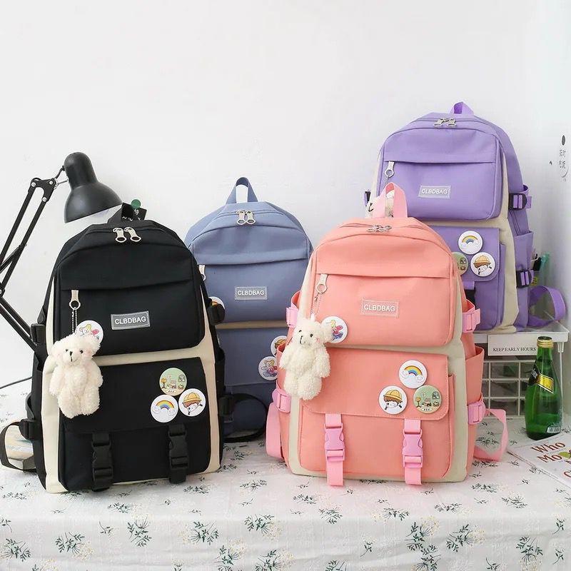 4 Pcs Nylon Bag Set for Girls - Stylish & Durable