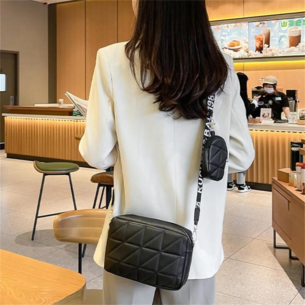 Stylish Girl's Crossbody Bag - 2 Pcs Black