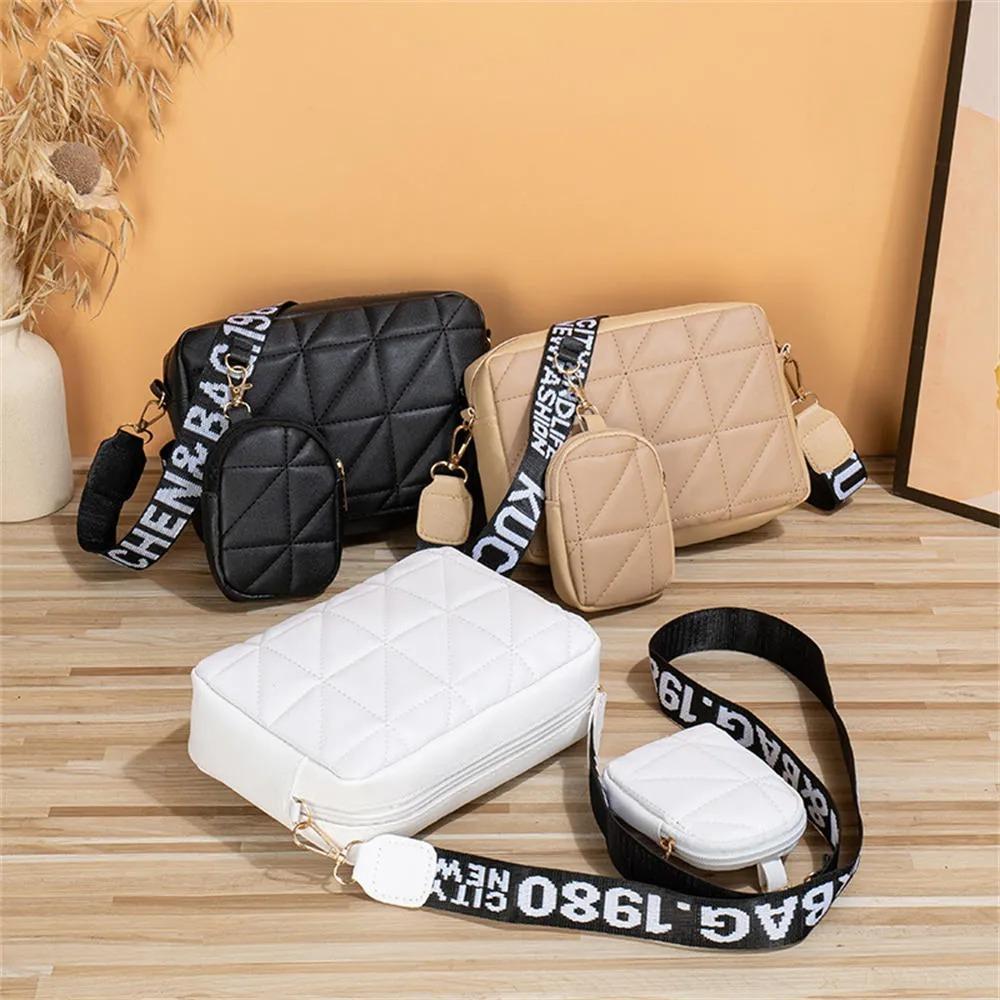 Stylish Girl's Crossbody Bag - 2 Pcs Black