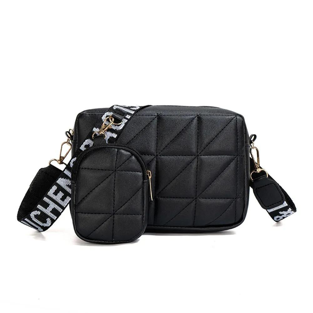Stylish Girl's Crossbody Bag - 2 Pcs Black