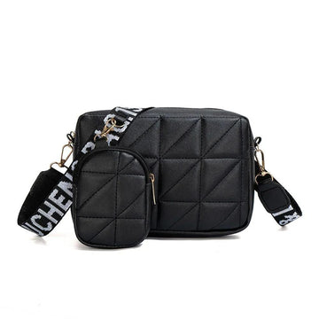 Stylish Girl's Crossbody Bag - 2 Pcs Black