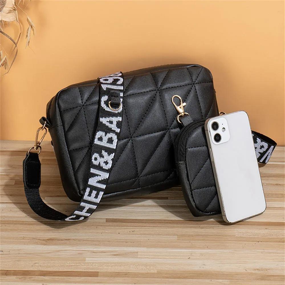 Stylish Girl's Crossbody Bag - 2 Pcs Black
