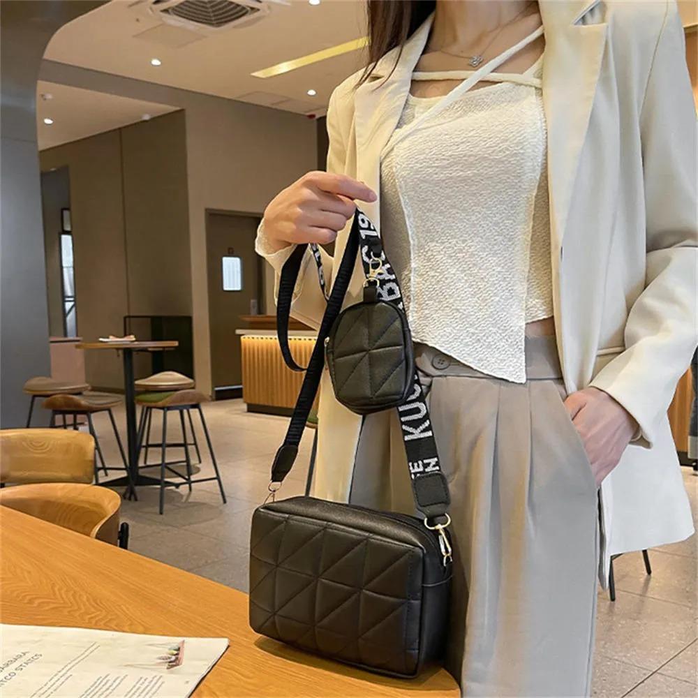 Stylish Girl's Crossbody Bag - 2 Pcs Black