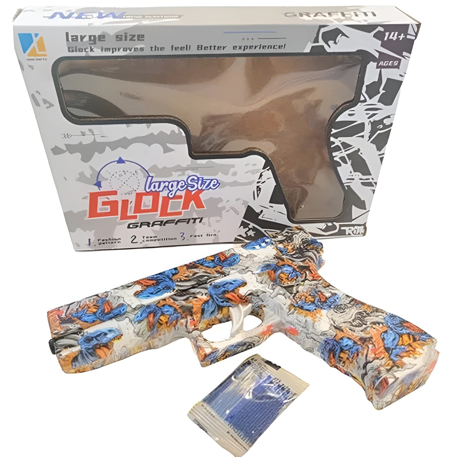 High-Speed Orange Gel Blaster - Large Glock Toy for Kids & Teens