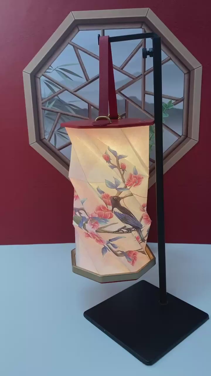 Portable Folding Wooden Table Lamp